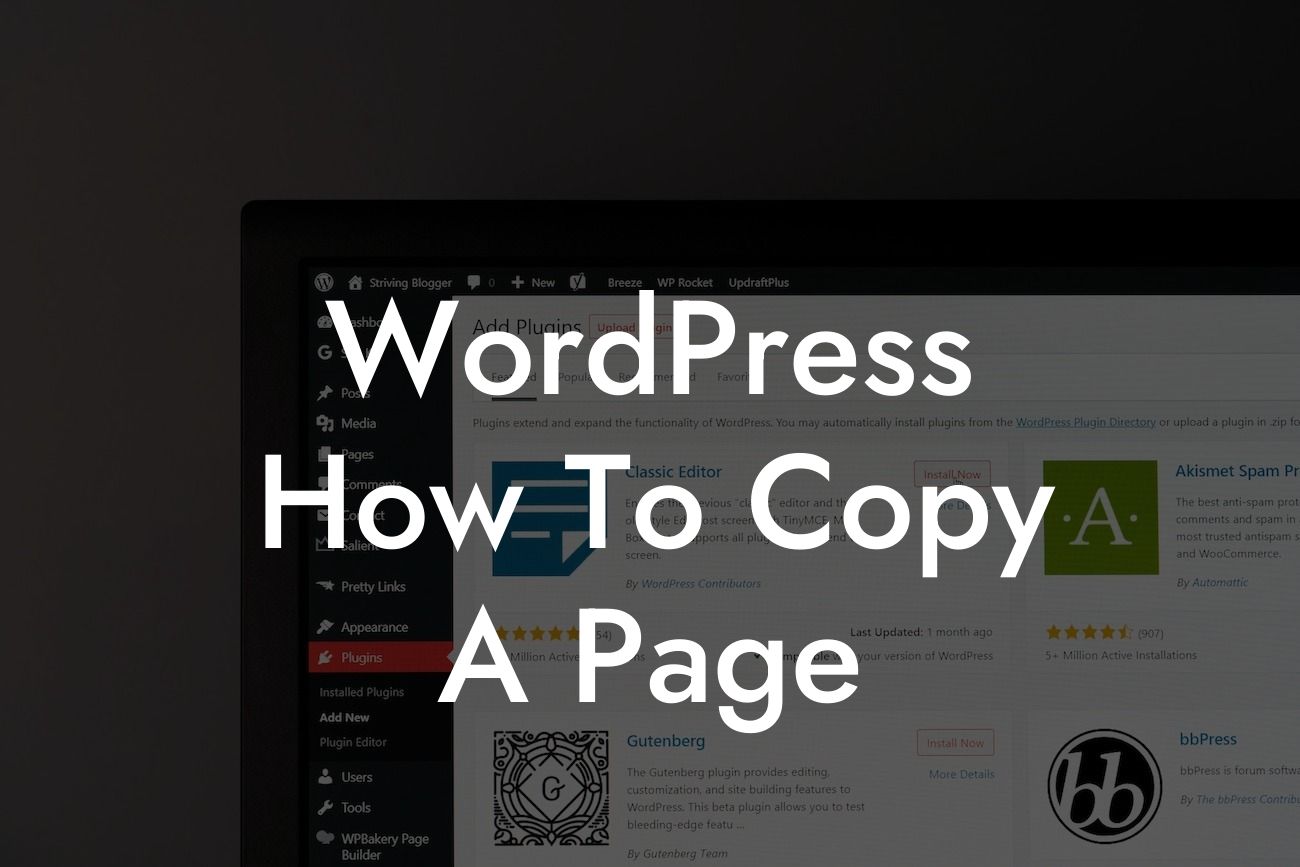 WordPress How To Copy A Page