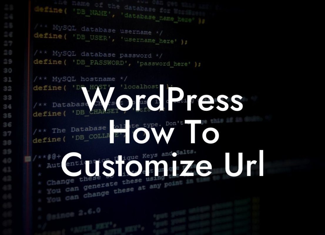 WordPress How To Customize Url