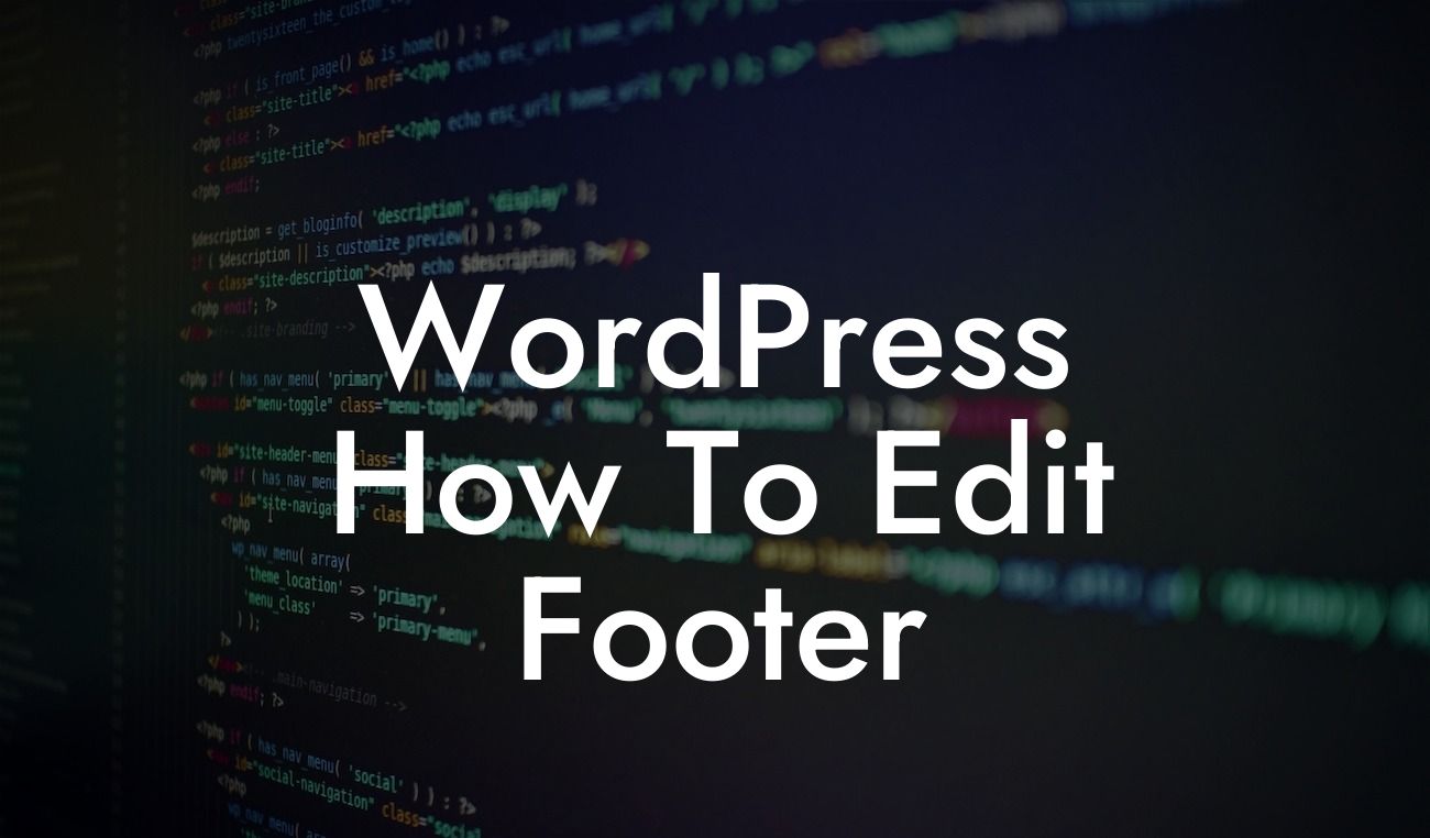 WordPress How To Edit Footer