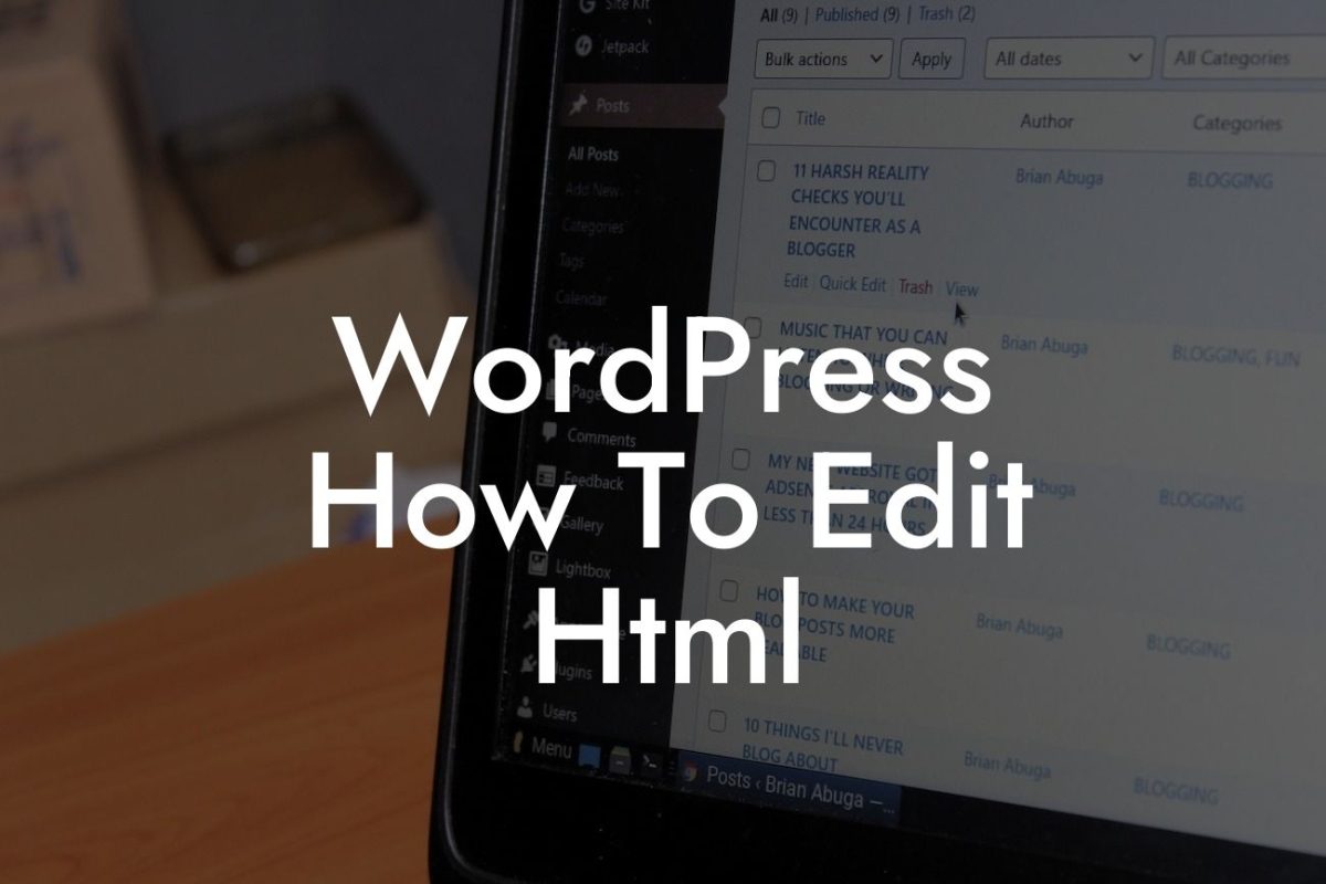 WordPress How To Edit Html