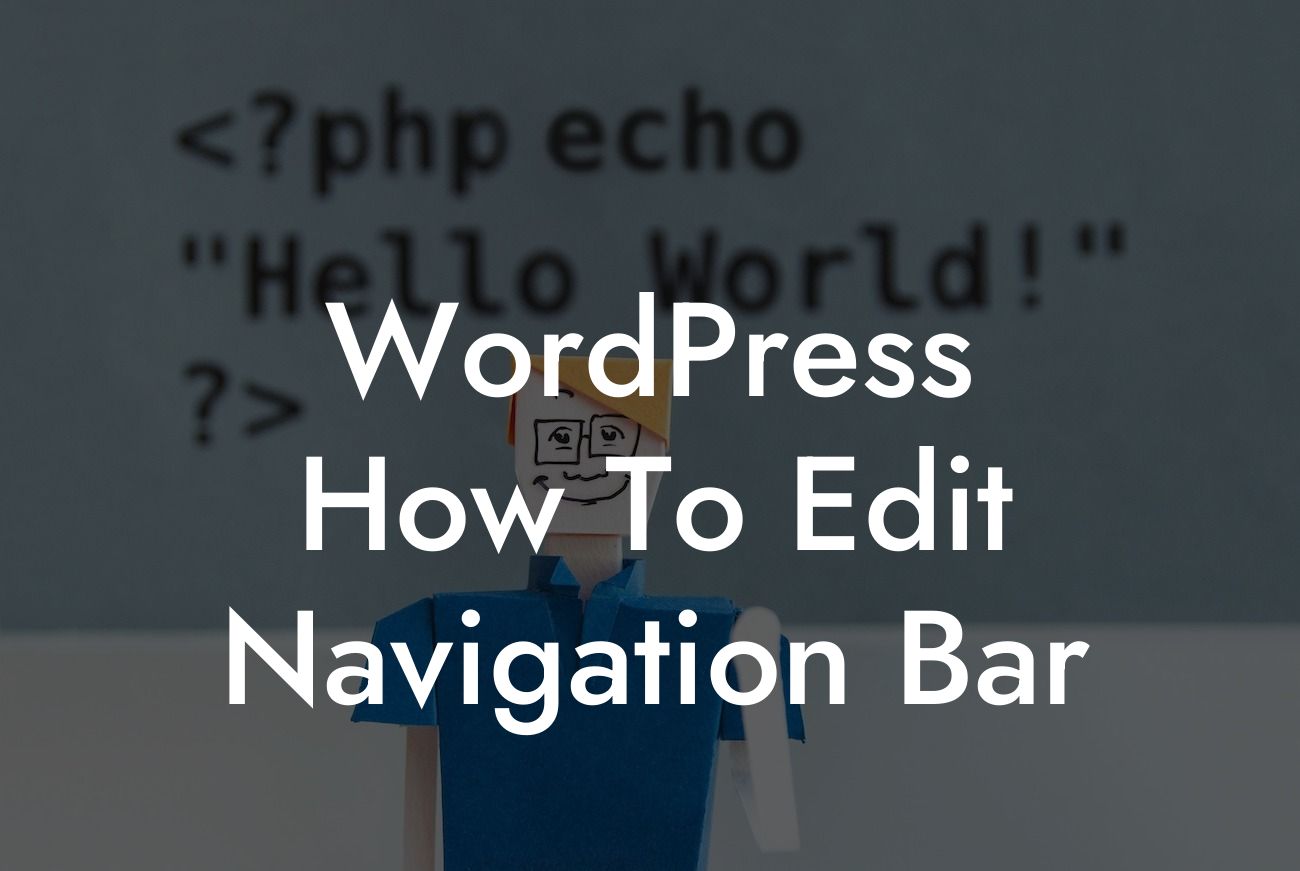 WordPress How To Edit Navigation Bar