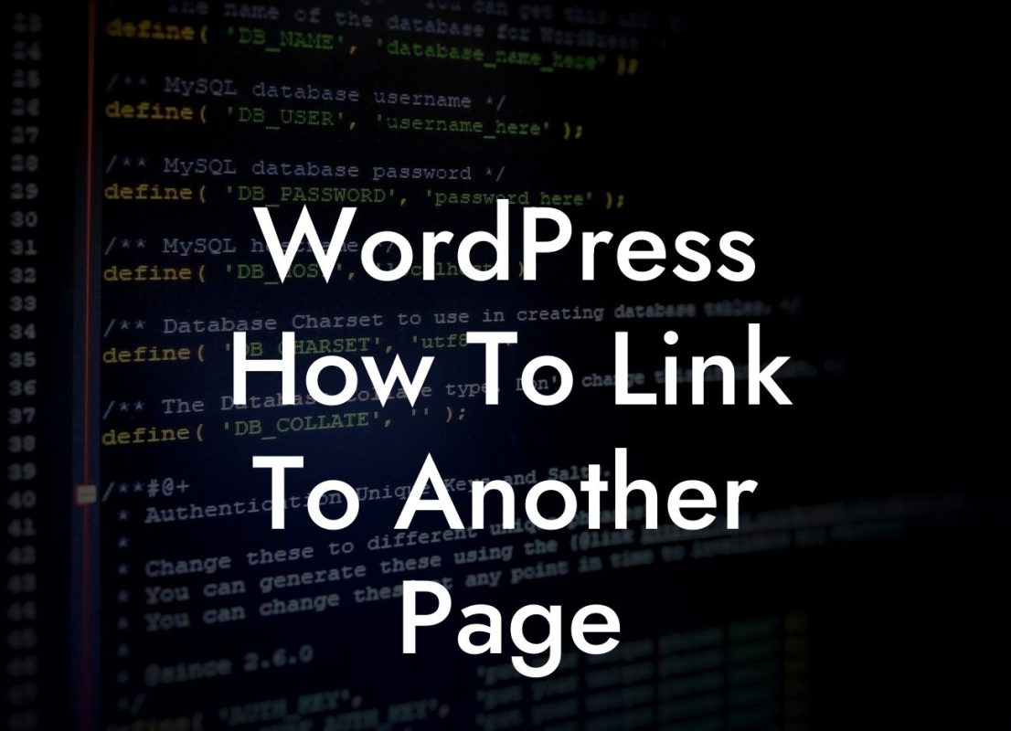 WordPress How To Link To Another Page