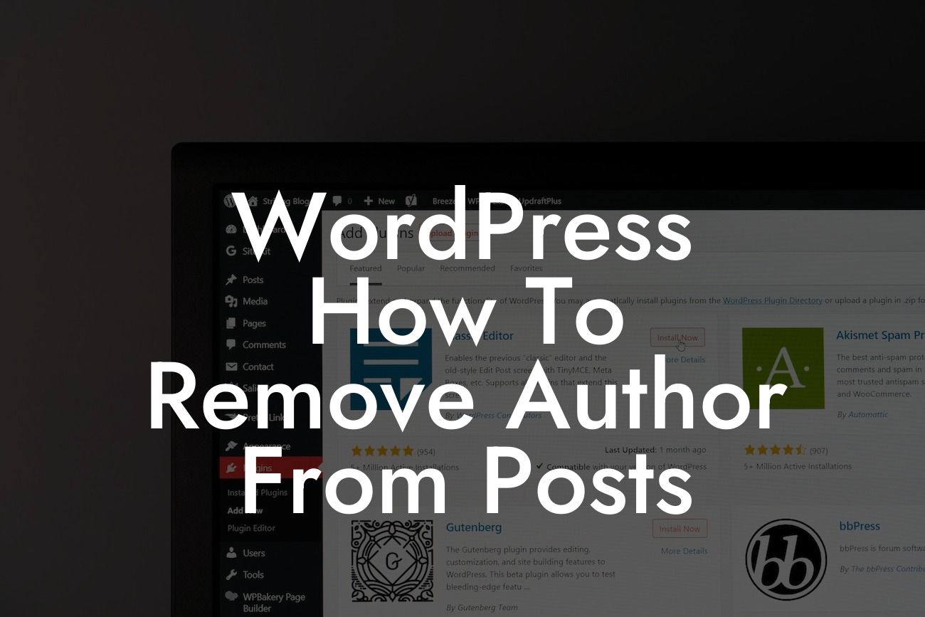 WordPress How To Remove Author From Posts