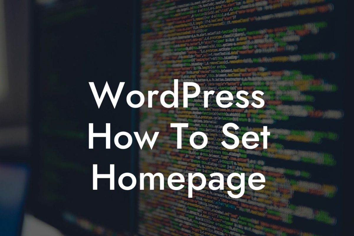 WordPress How To Set Homepage