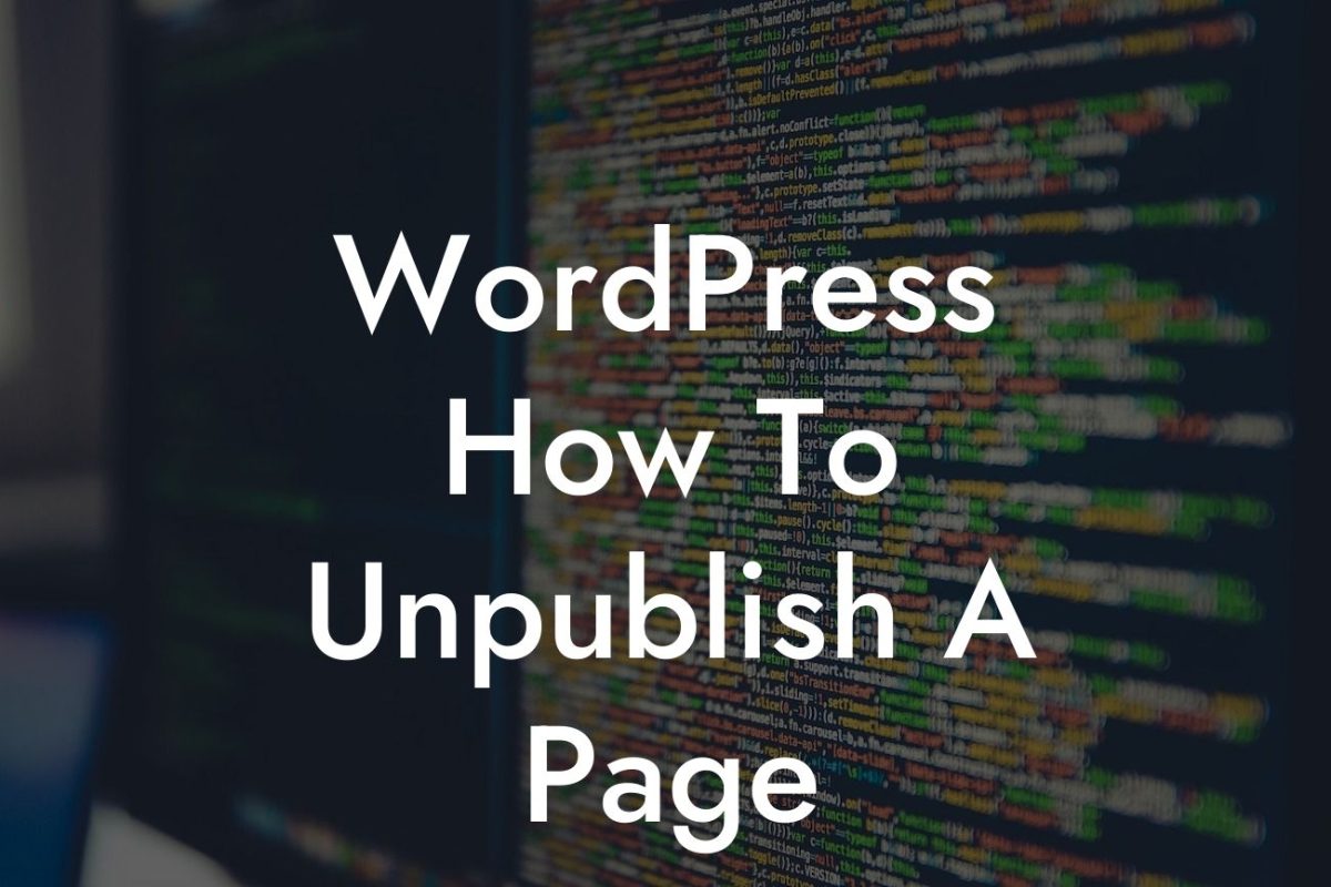 WordPress How To Unpublish A Page