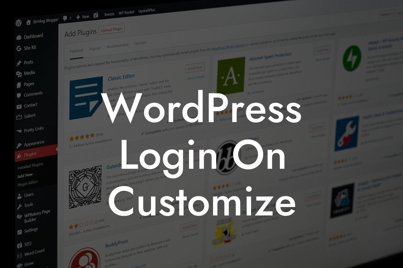 WordPress Login On Customize