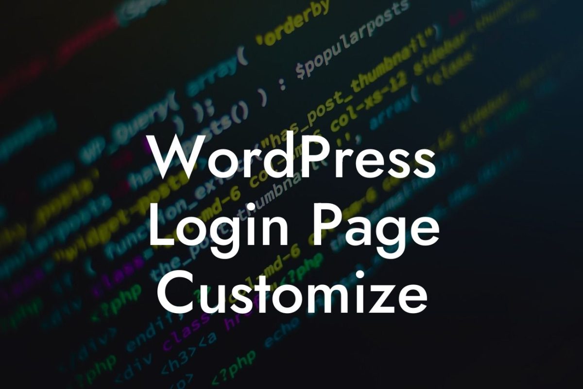 WordPress Login Page Customize