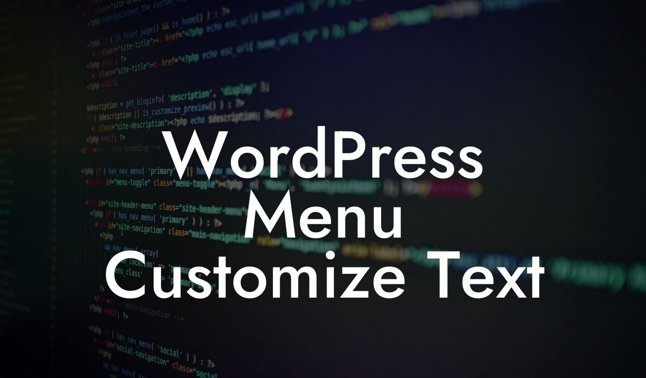 WordPress Menu Customize Text