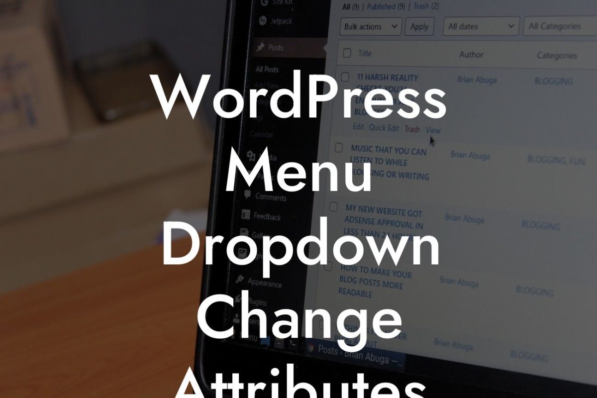 WordPress Menu Dropdown Change Attributes