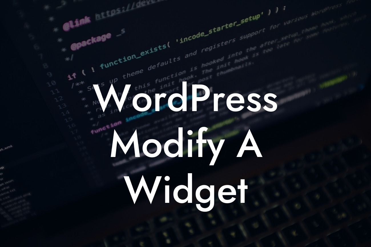 WordPress Modify A Widget