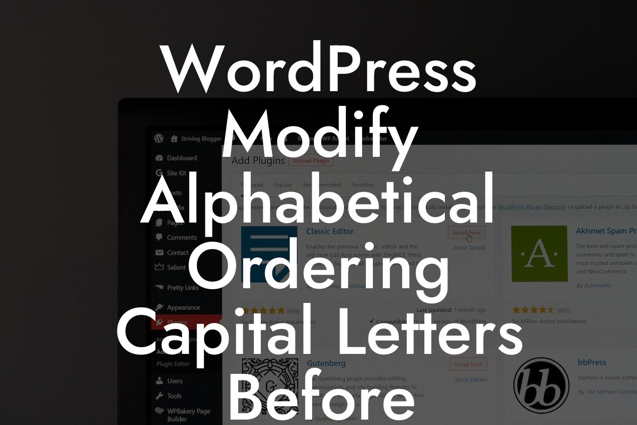 WordPress Modify Alphabetical Ordering Capital Letters Before Lowercase