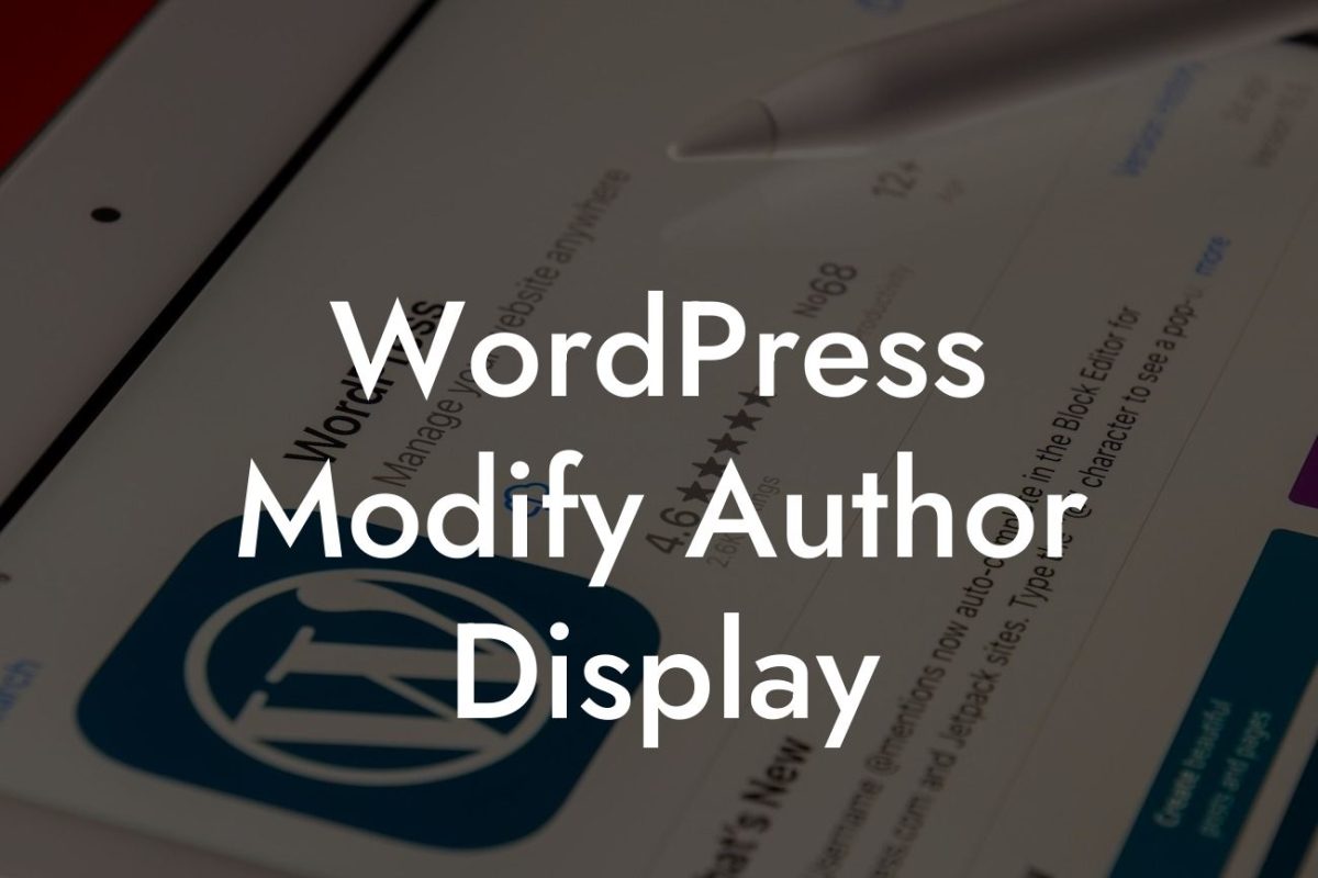 WordPress Modify Author Display