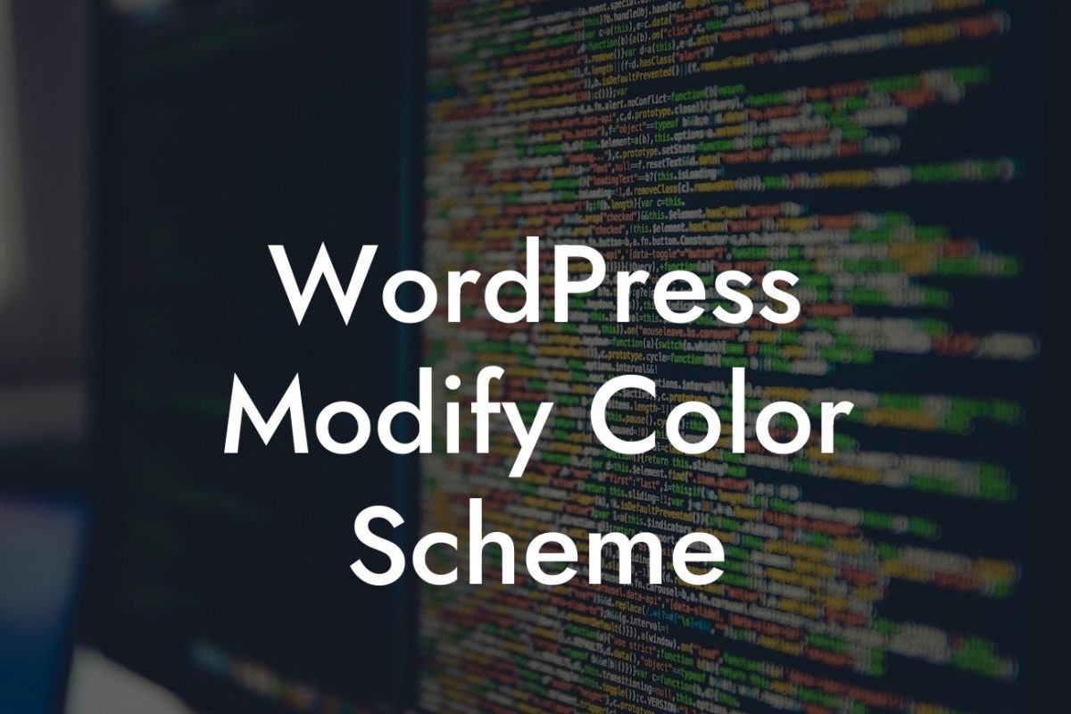 WordPress Modify Color Scheme