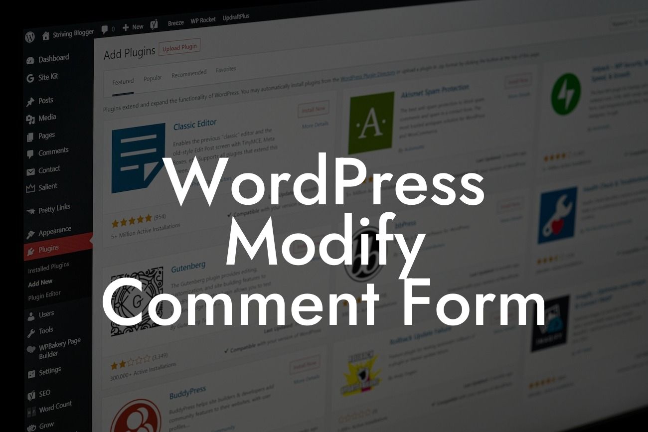 WordPress Modify Comment Form