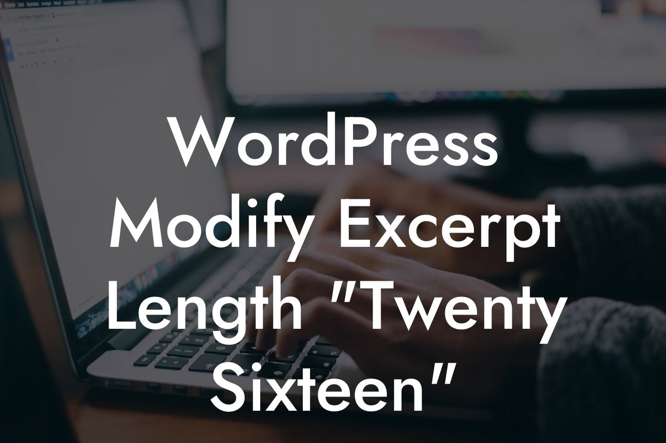 WordPress Modify Excerpt Length "Twenty Sixteen"