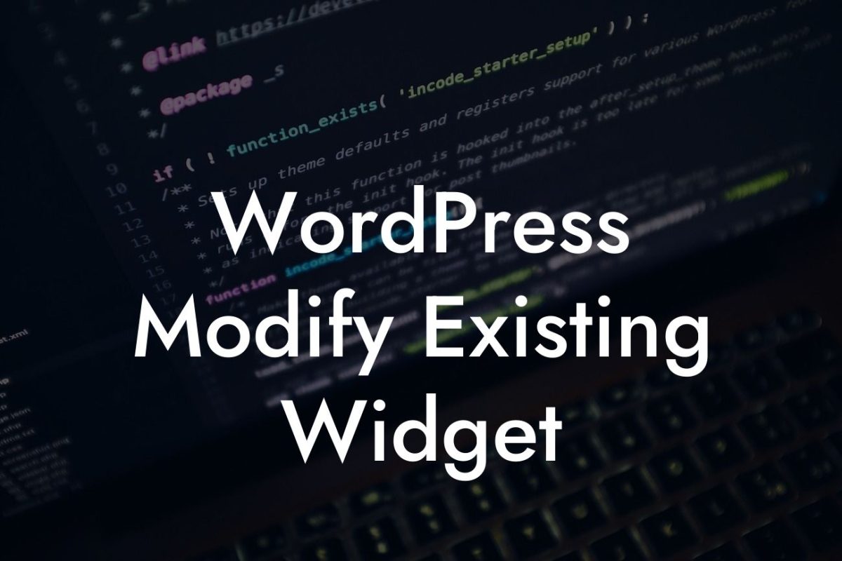 WordPress Modify Existing Widget