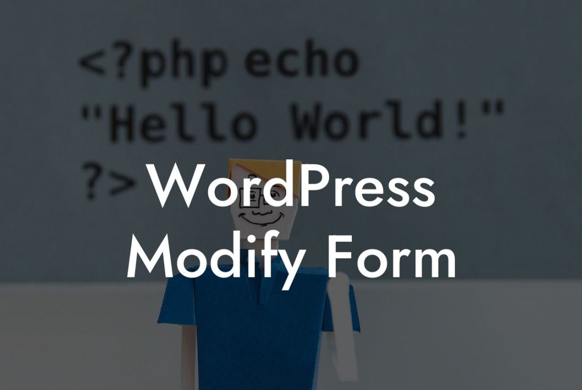 WordPress Modify Form