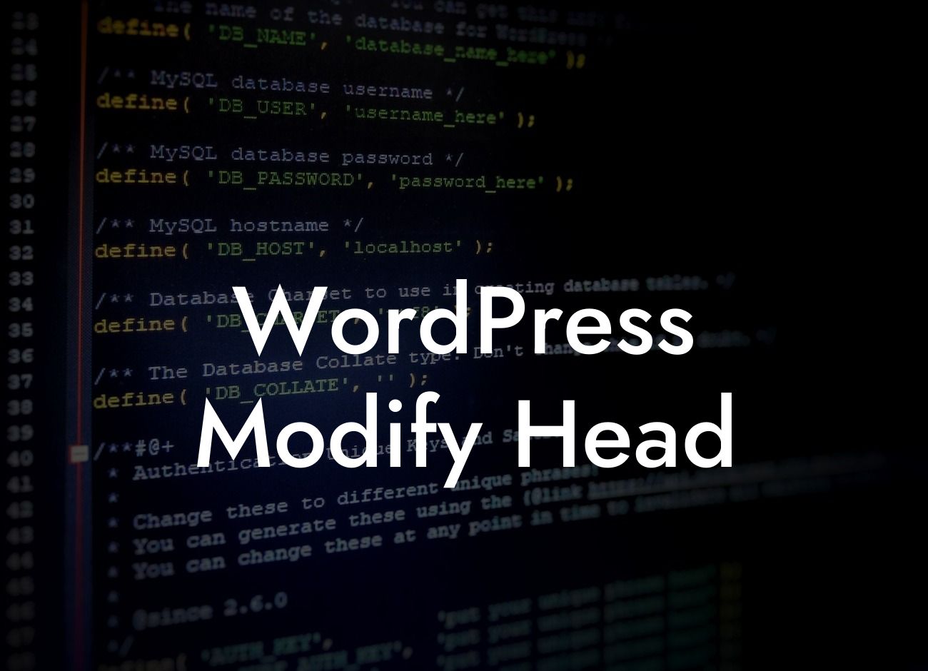 WordPress Modify Head