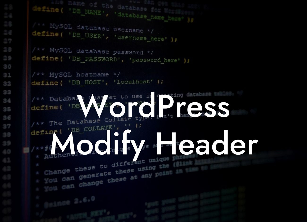 WordPress Modify Header