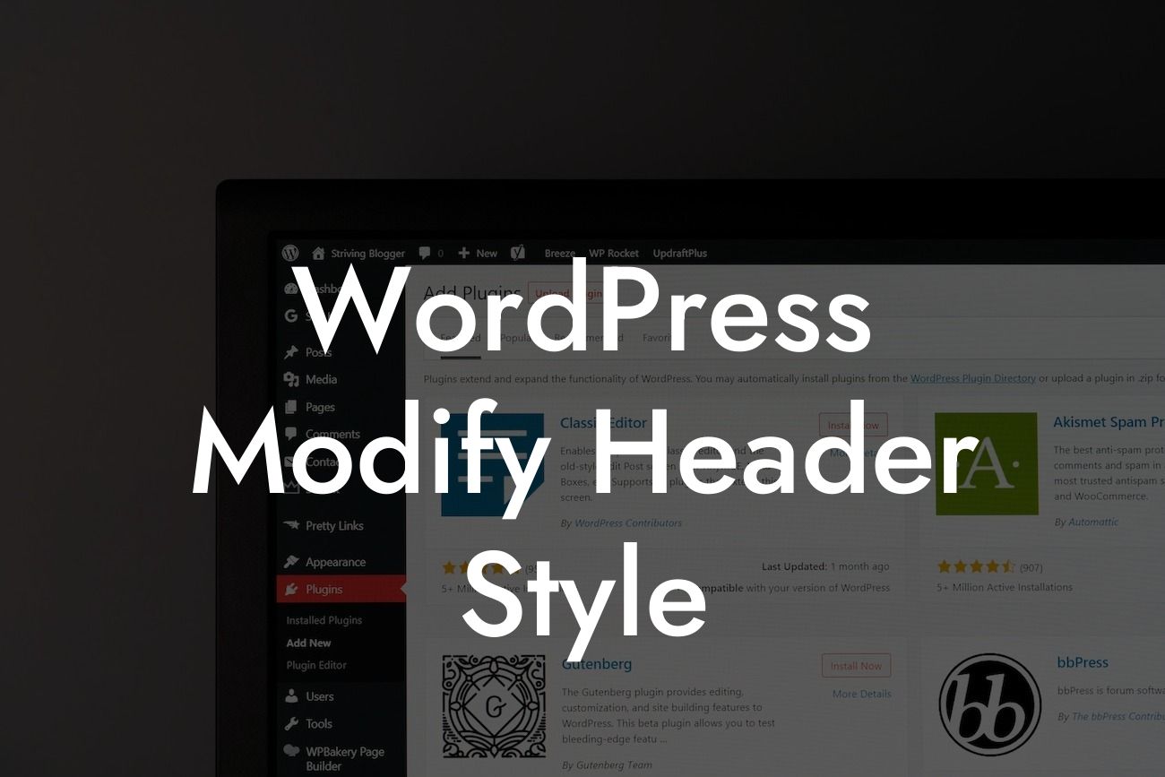 WordPress Modify Header Style