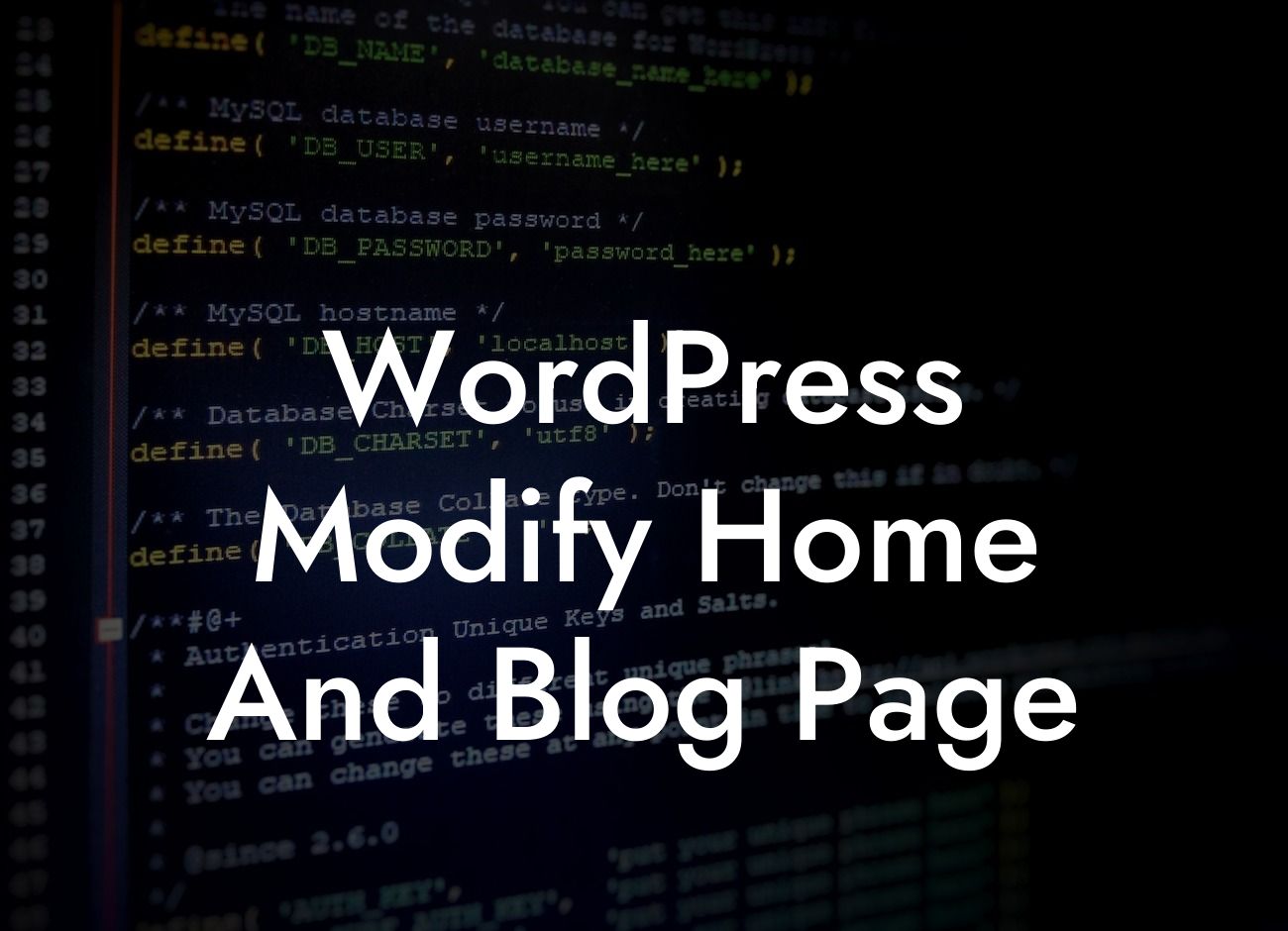 WordPress Modify Home And Blog Page