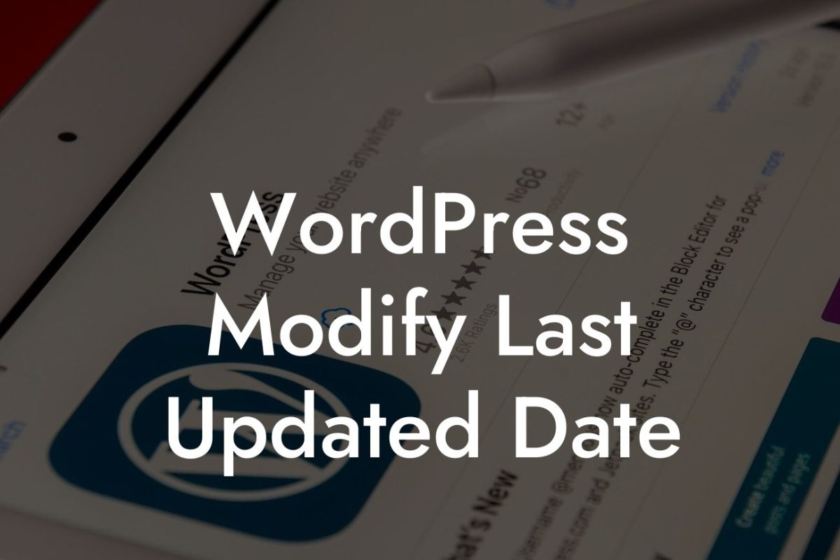 WordPress Modify Last Updated Date