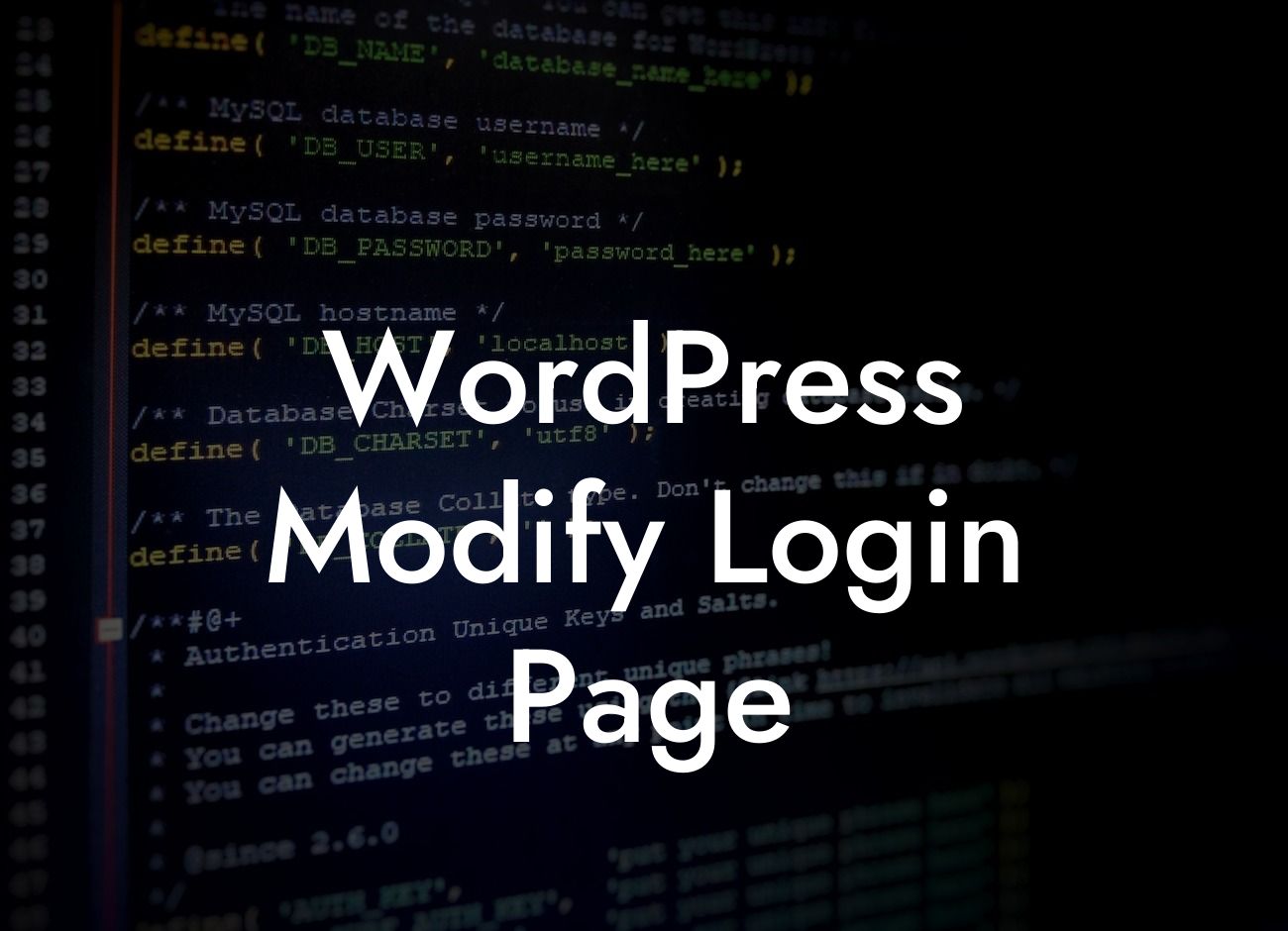 WordPress Modify Login Page