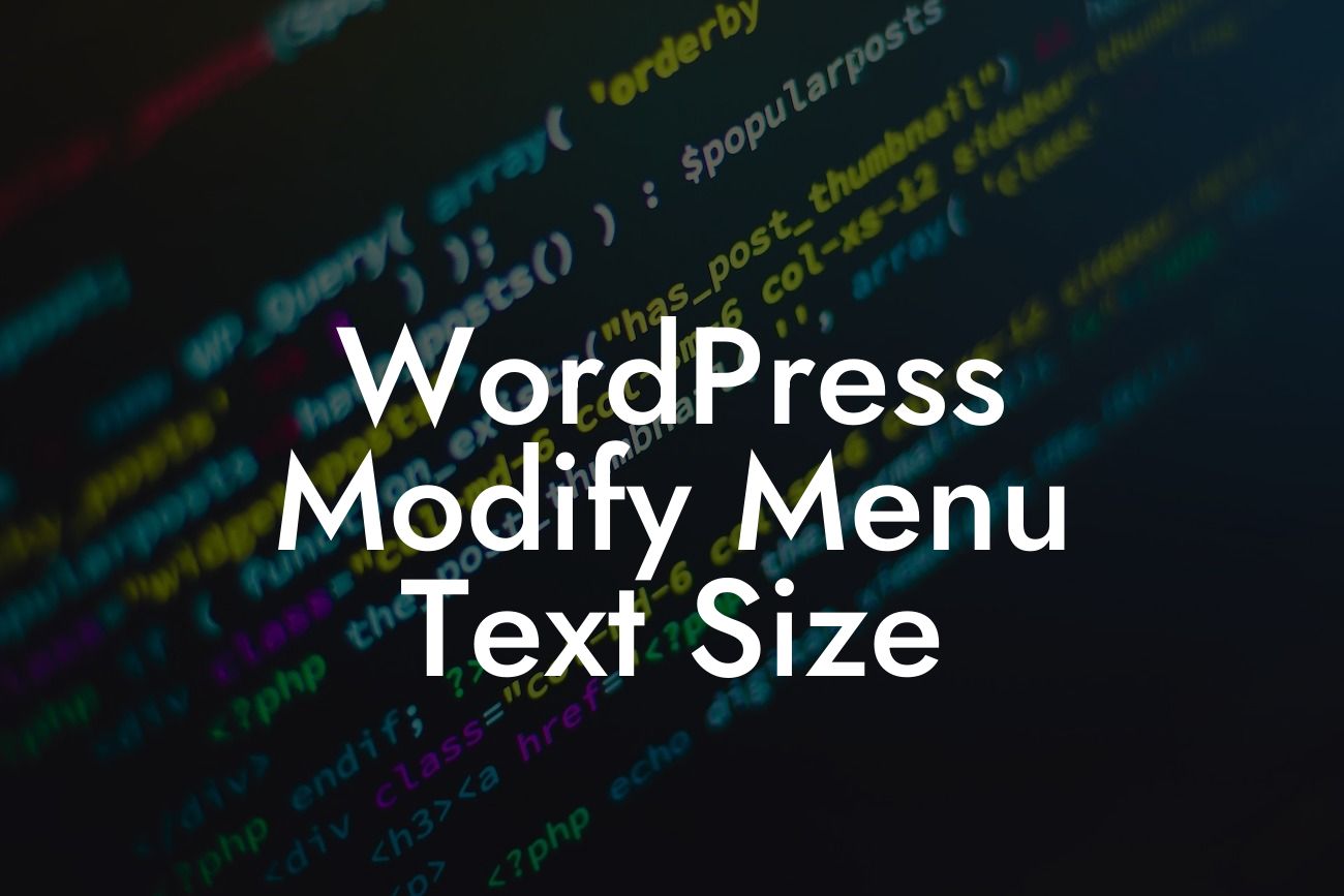 WordPress Modify Menu Text Size