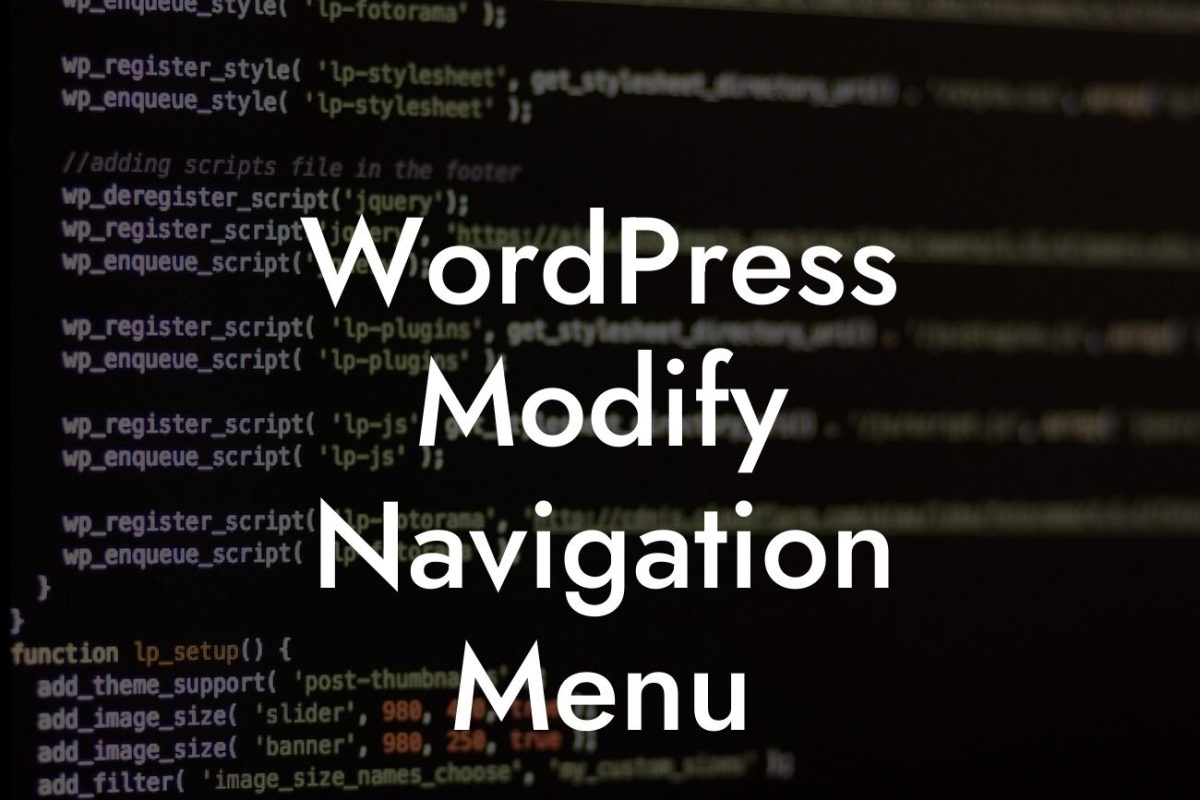 WordPress Modify Navigation Menu