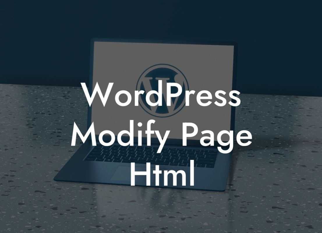 WordPress Modify Page Html