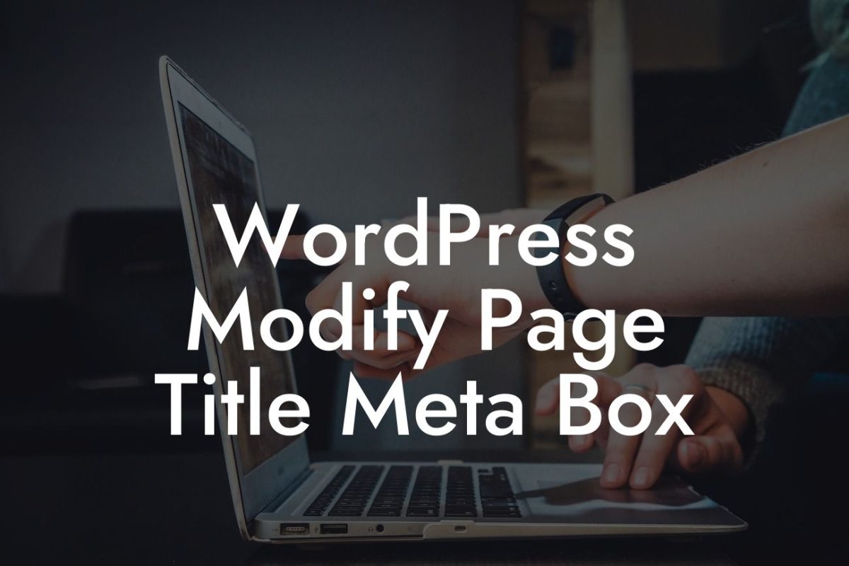 WordPress Modify Page Title Meta Box