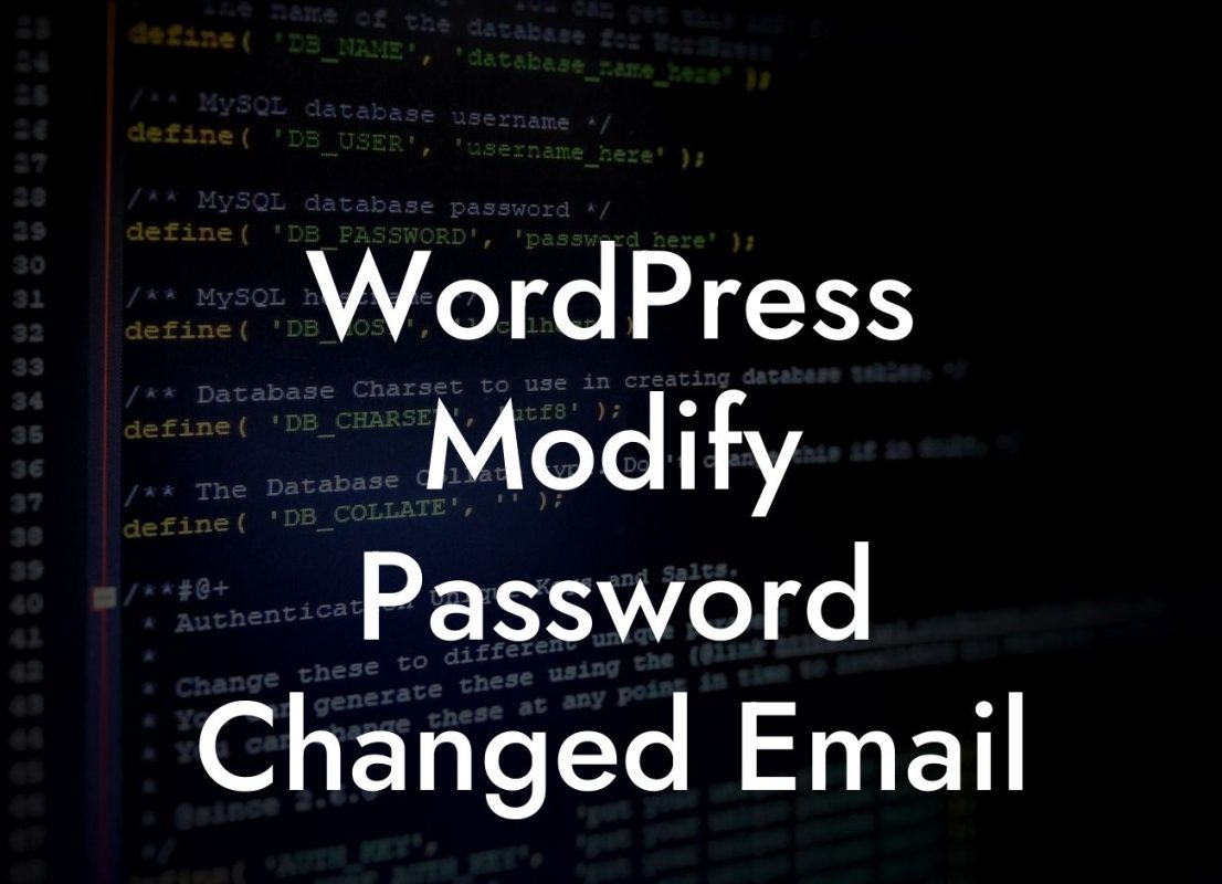 WordPress Modify Password Changed Email