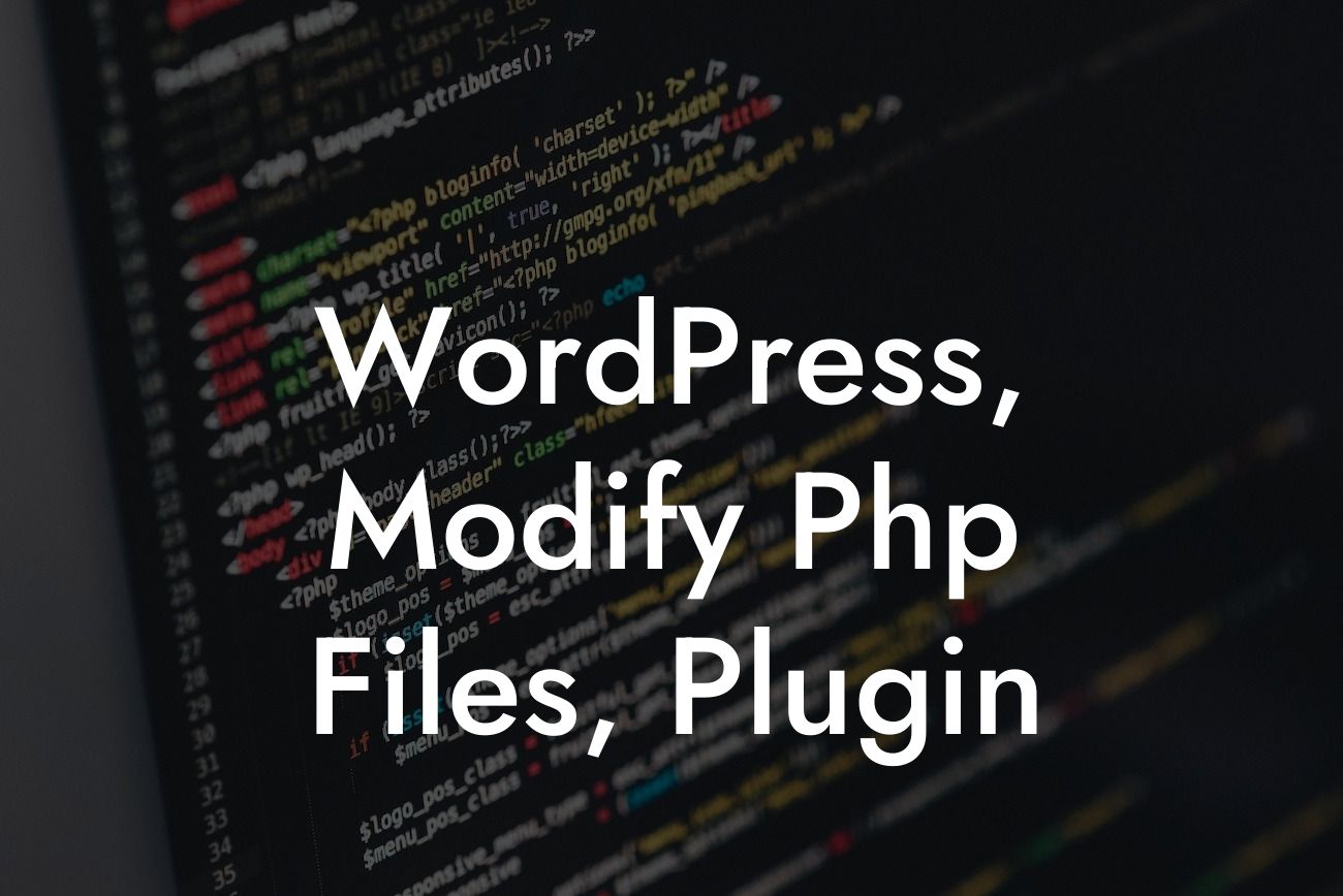 WordPress, Modify Php Files, Plugin