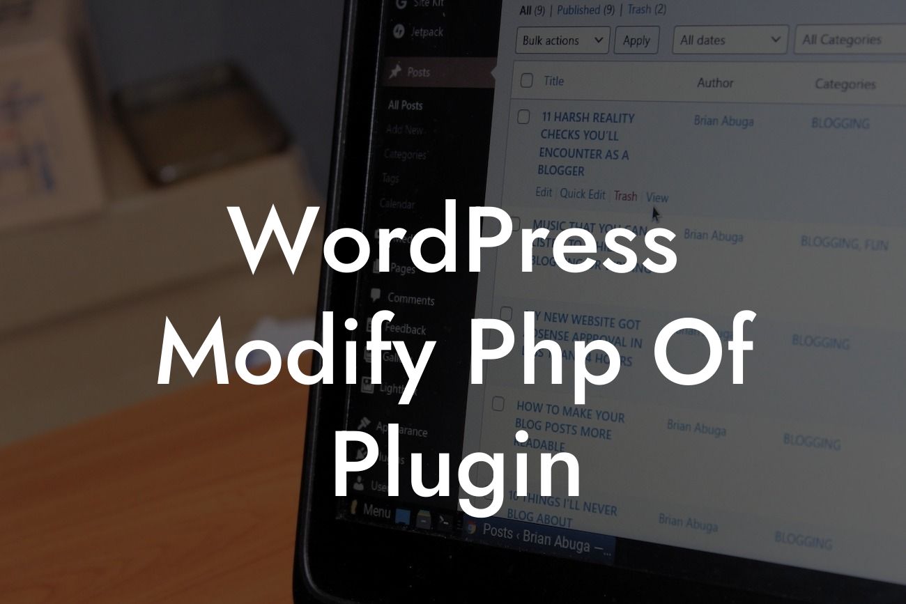 WordPress Modify Php Of Plugin