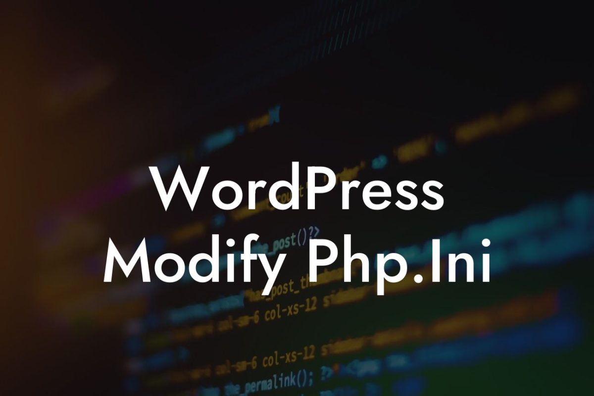 WordPress Modify Php.Ini