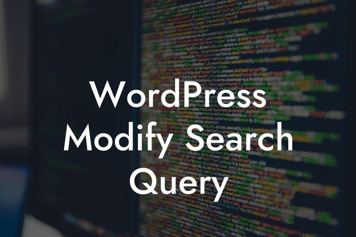 WordPress Modify Search Query