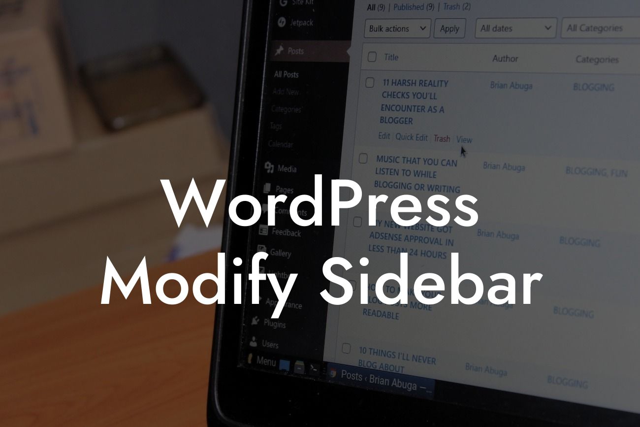 WordPress Modify Sidebar