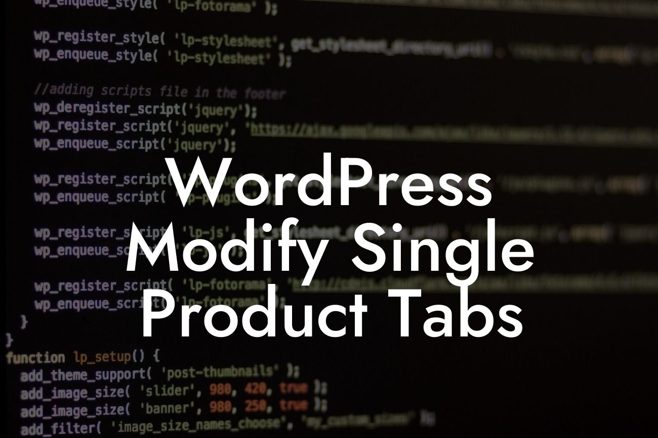 WordPress Modify Single Product Tabs