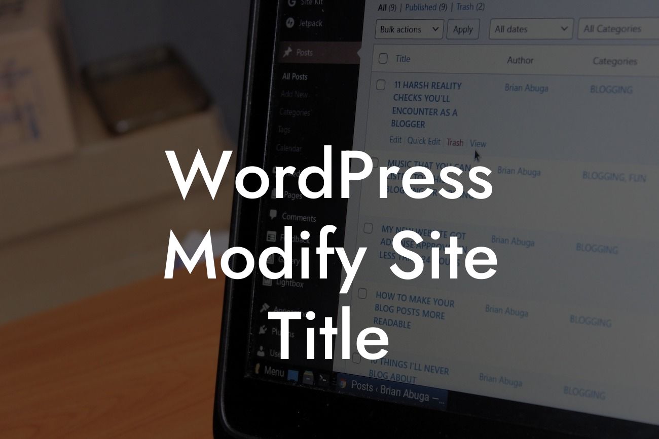 WordPress Modify Site Title