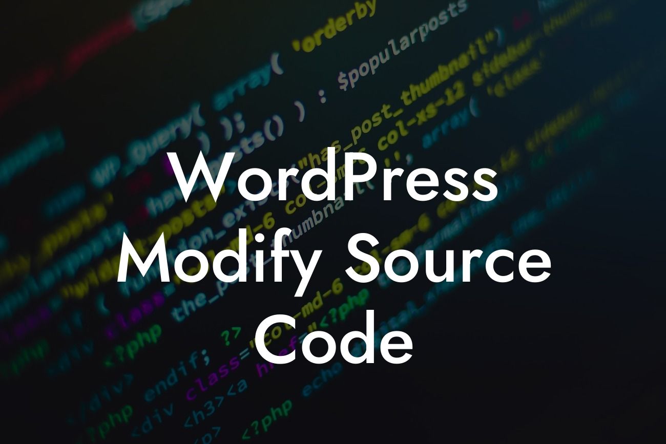 WordPress Modify Source Code