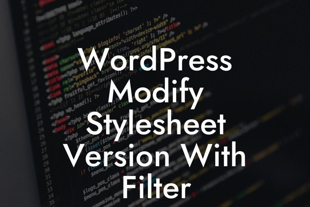 WordPress Modify Stylesheet Version With Filter