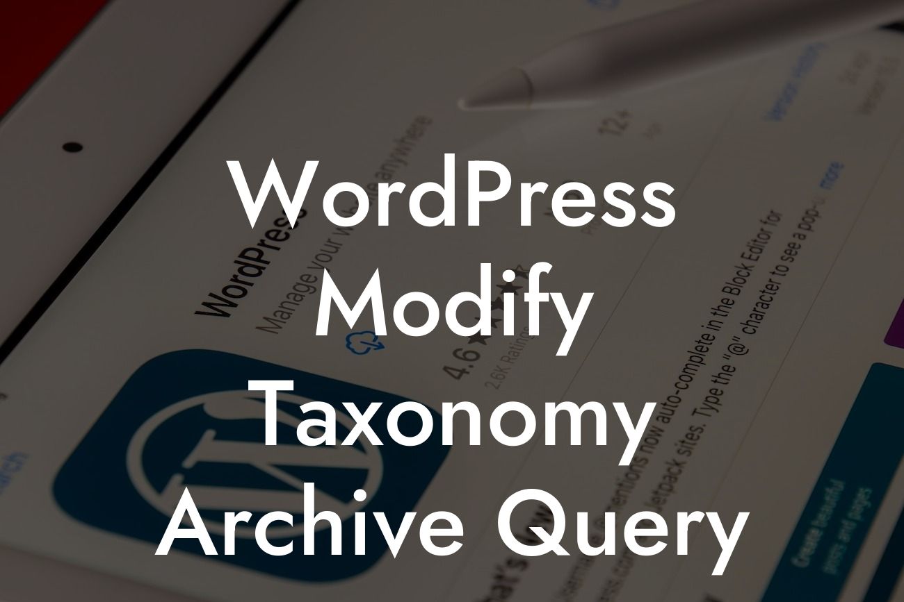 WordPress Modify Taxonomy Archive Query