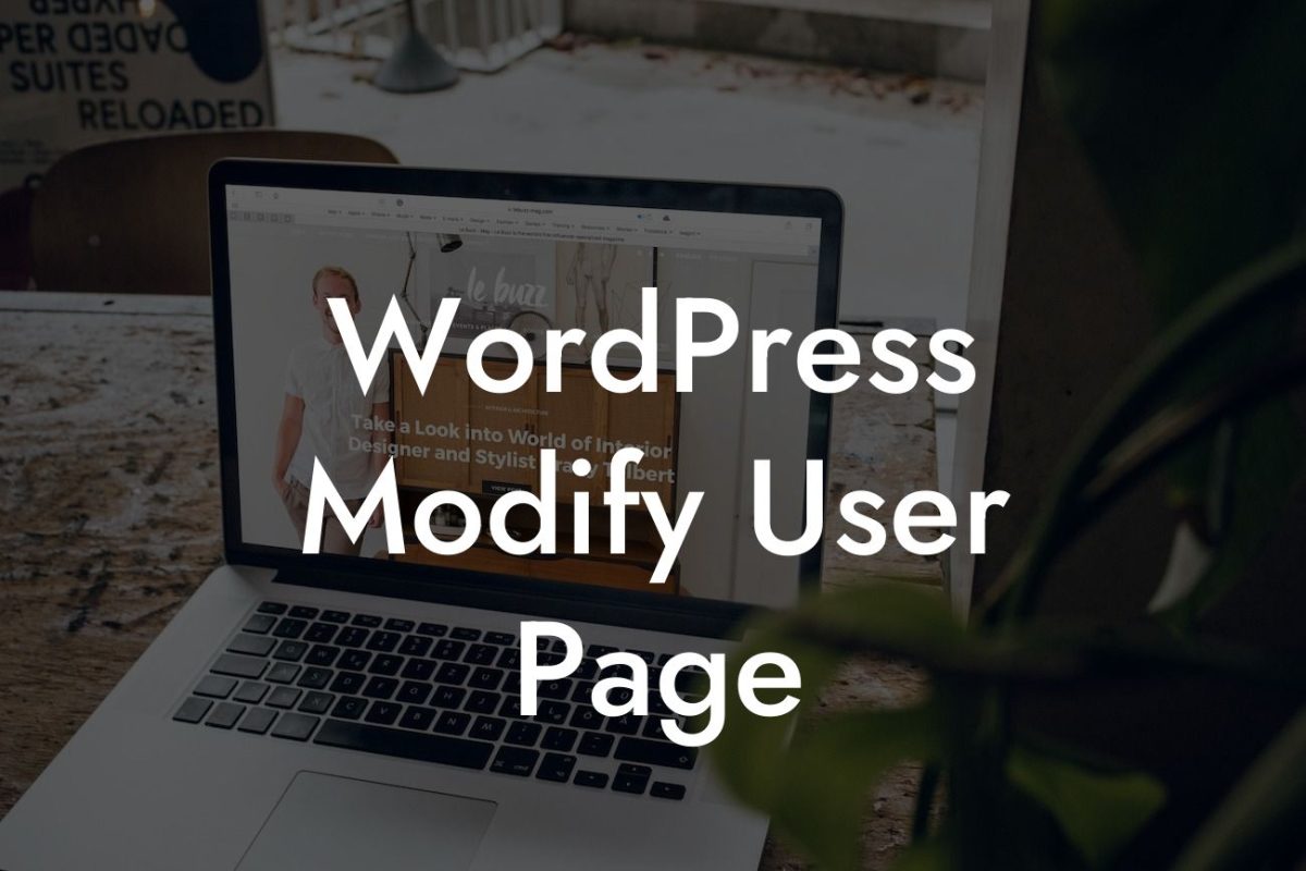 WordPress Modify User Page