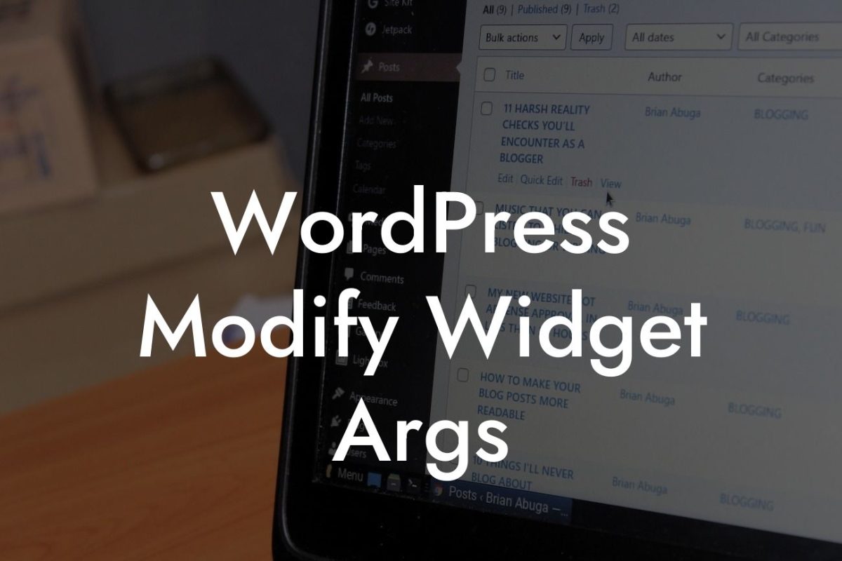 WordPress Modify Widget Args