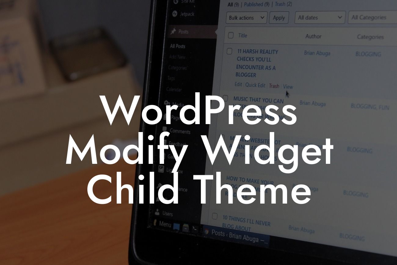 WordPress Modify Widget Child Theme