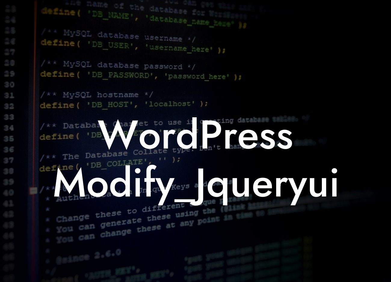 WordPress Modify_Jqueryui