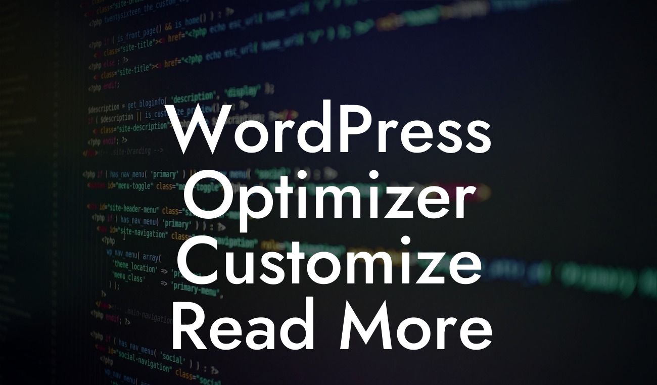 WordPress Optimizer Customize Read More