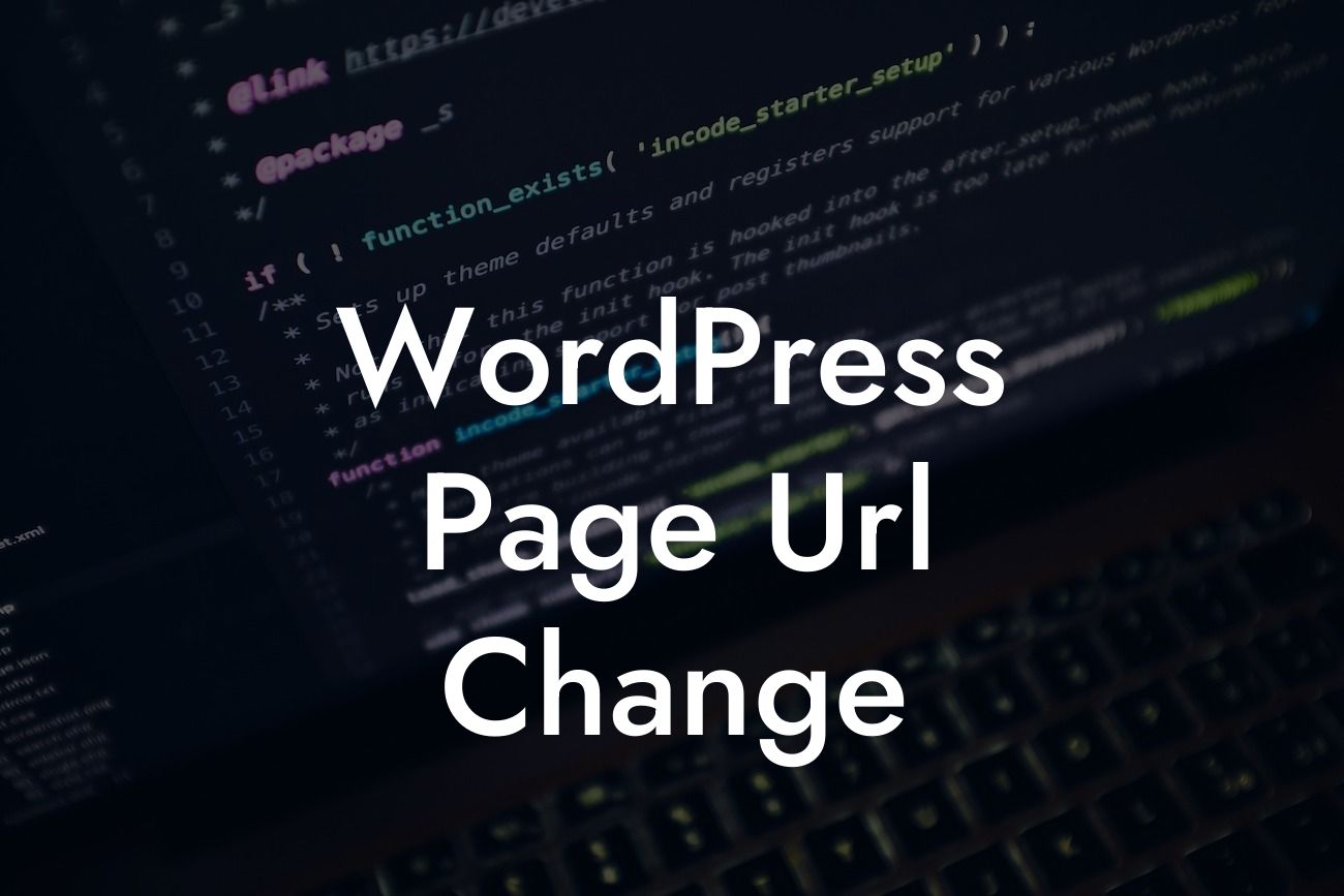 WordPress Page Url Change