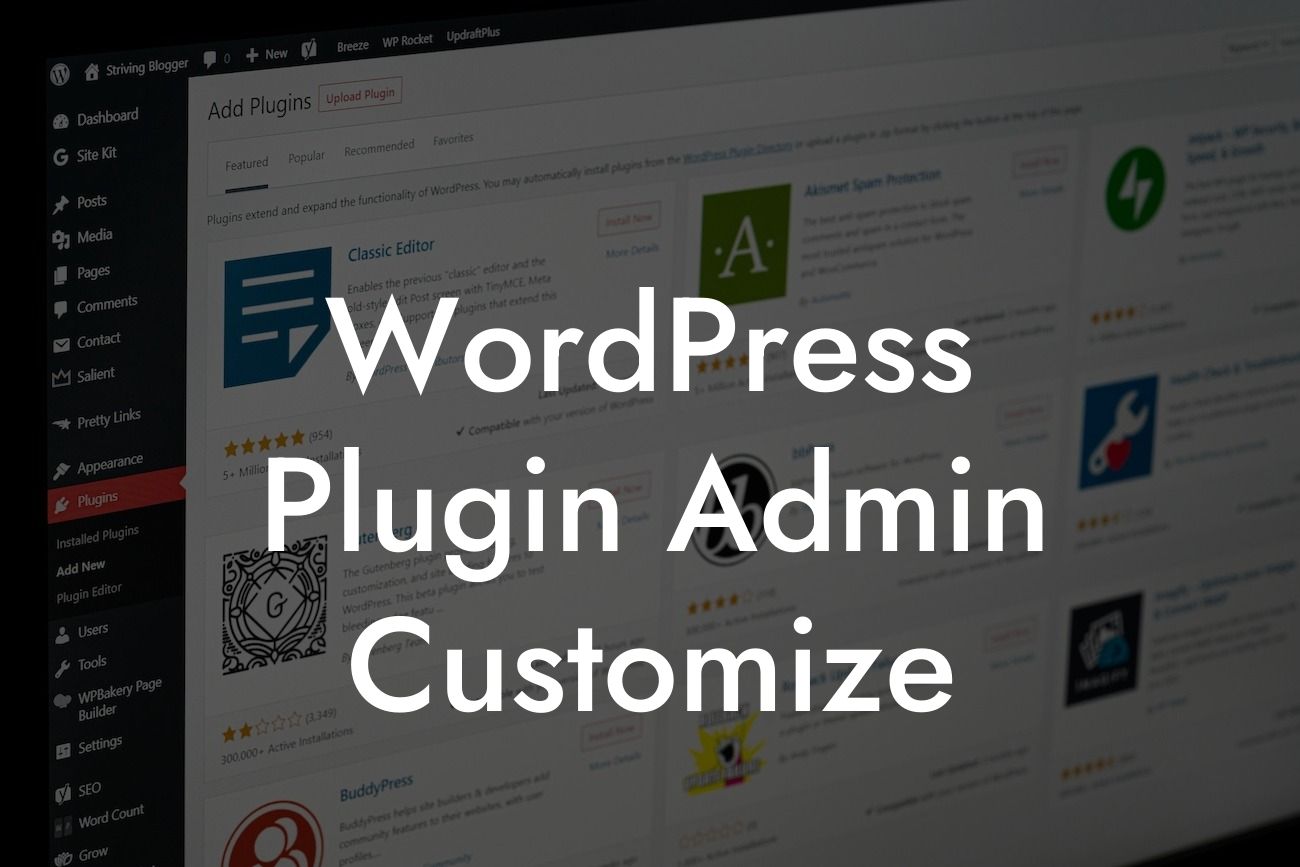 WordPress Plugin Admin Customize