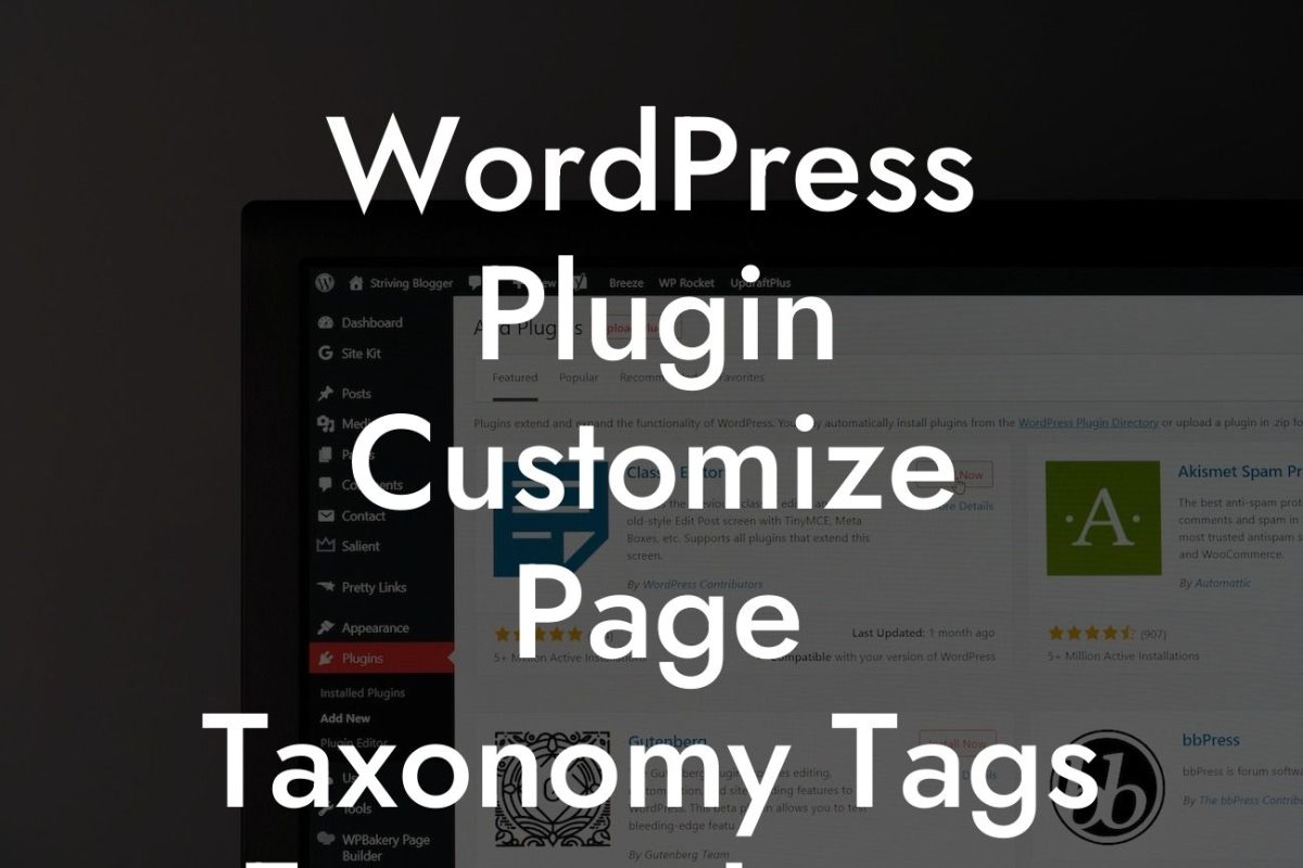 WordPress Plugin Customize Page Taxonomy Tags Feature Image